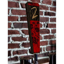Oak Wood Numbered Beer Tap Handles - Red / Black Grunge