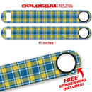 Kolorcoat™ 11" Long COLOSSAL™ Speed Bottle Opener – Blue / Yellow Plaid