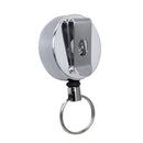 Mirrored Chrome Retractable Reel - Colorful Skull and Crossbones - Back
