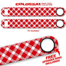Kolorcoat™ 11" Long COLOSSAL™ Speed Bottle Opener – Red / White Plaid