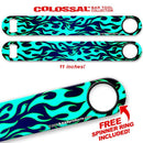 Kolorcoat™ 11" Long COLOSSAL™ Speed Bottle Opener – Flames – Teal