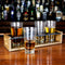 Beer Flight Tray With Chalkboard Top - Walnut Stain - 4 Glasses