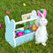 Wooden Bunny Basket - Tile Pattern - Blue