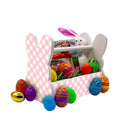 Wooden Bunny Basket - Plaid Pattern