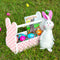 Wooden Bunny Basket - Plaid Pattern