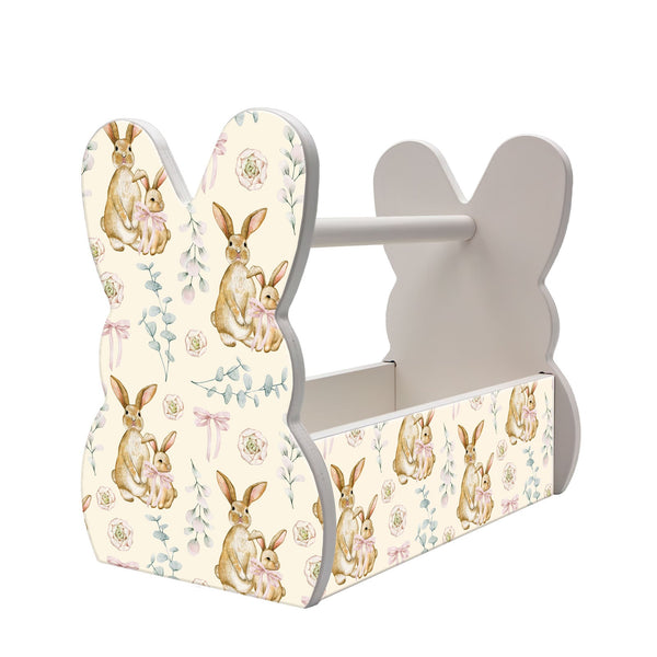Wooden Bunny Basket - Vintage Bunnies