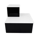 BarConic® LED Liquor Bottle Display Shelf - Outside Corner - 2 Steps - Black