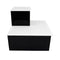 BarConic® LED Liquor Bottle Display Shelf - Outside Corner - 2 Steps - Black