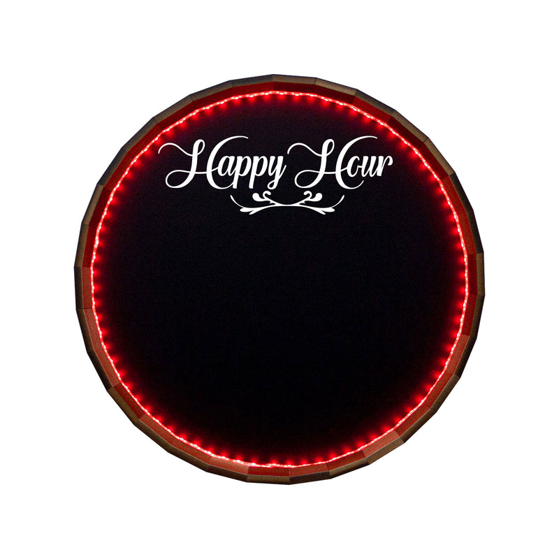 Bar & Menu LED Chalkboard Barrel Top Tavern Signs - Happy Hour
