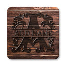 CUSTOMIZABLE Wood Monogram Letter - Cork Bottom Coaster