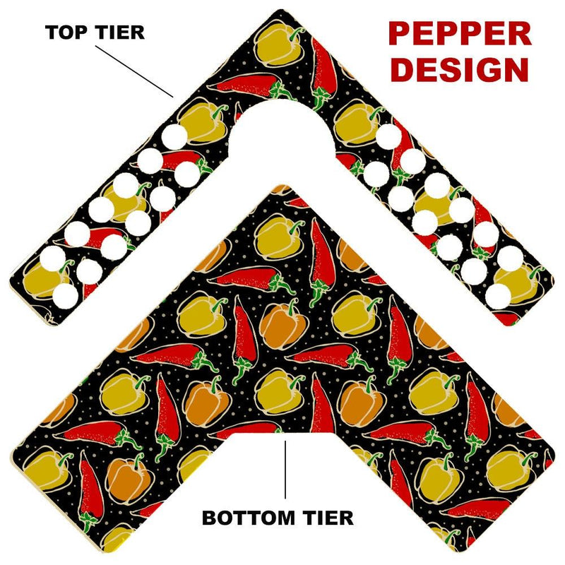 CHOOSE YOUR PATTERN - Counter Caddies™ - Corner Unit w/ K-Cup Holes and Trash Can Inset