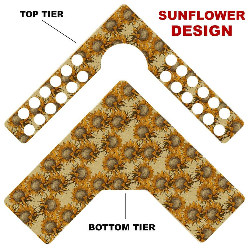 CHOOSE YOUR PATTERN - Counter Caddies™ - Corner Unit w/ K-Cup Holes and Trash Can Inset