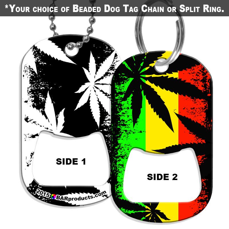 Dog Tag Bottle Opener - Rasta - 800
