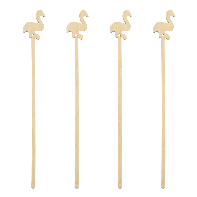 BarConic® Wooden Flamingo Swizzle Sticks - 100 pack
