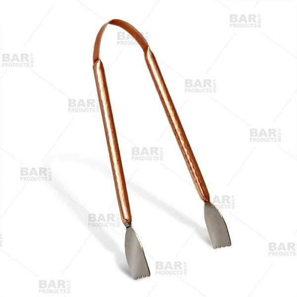 Hammered Copper Plated Tongs - 7"