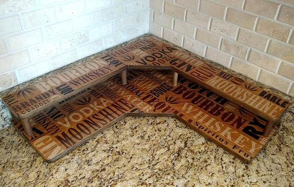 Counter Caddies™ - LIQUOR Theme - CORNER Shelf