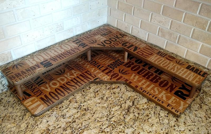 Counter Caddies™ - LIQUOR Theme - CORNER Shelf