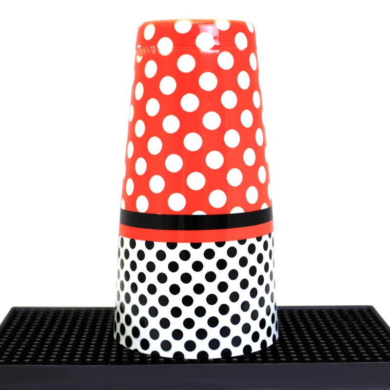 Cocktail Shaker Tin - Printed Designer Series - 28oz weighted - Minnie Mouse Polka Dots