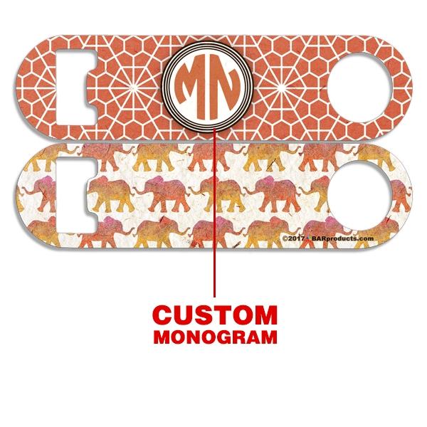  CUSTOMIZABLE Skinny Mini Bottle Opener - Monogram Watercolor Elephants