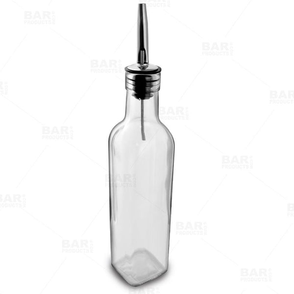 BarConic® Antique Oil - Vinegar - Square Glass Bottle - 16 ounce